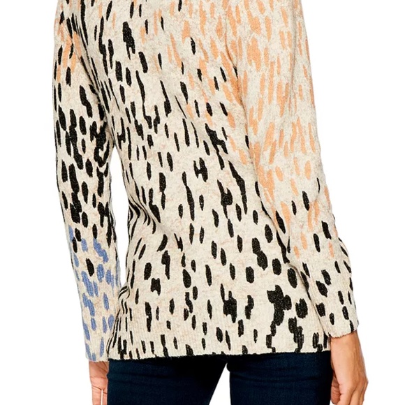 NIC AND ZOE Nic+zoe Cozy Up Spotted Turtleneck Sweater In Neutral Multi - Picture 6 of 6